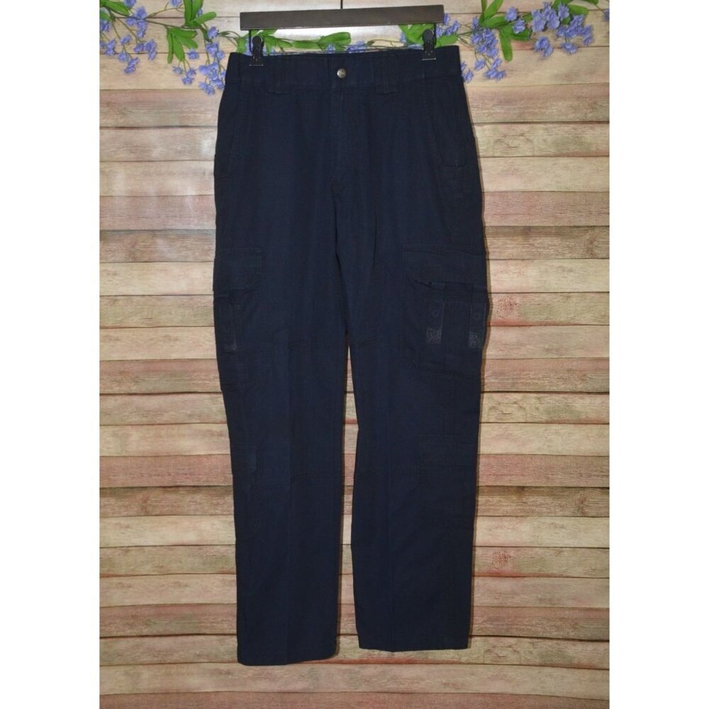 5.11 Tactical Pants Mens 32x34 Navy Blue Cargo Pockets Ripstop Classic Workwear